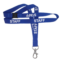 Premium 15mm Blue "Staff" Lanyard (100 Pack)